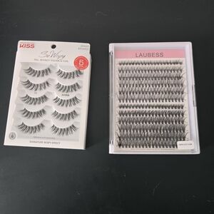 Set Of 2 Faux Eyelashes. Kiss So Wispy Eyelash And Laubess Lash Extensions